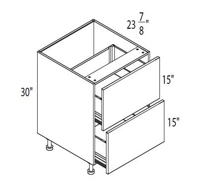 BASE CABINET 2-DRAWER 15"W