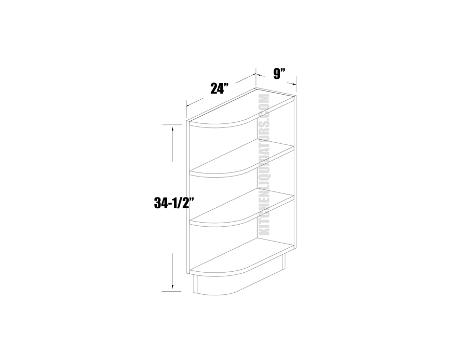 Base End Open Shelf Right London Kitchen Liquidators
