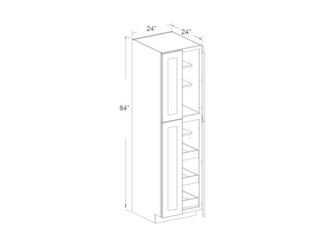 24″ WIDTH X 84″ HEIGHT X 24″ DEPTH Pantry Cabinet With Roll-Out Trays ...